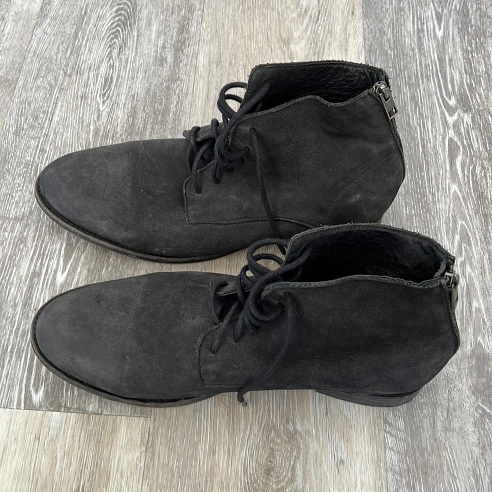 Allsaints leather zip back boot size 46
